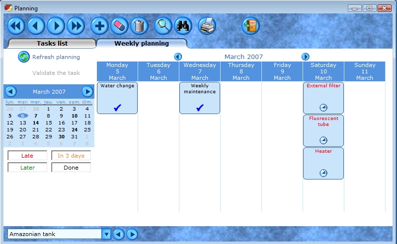 Aquarium tasks planning